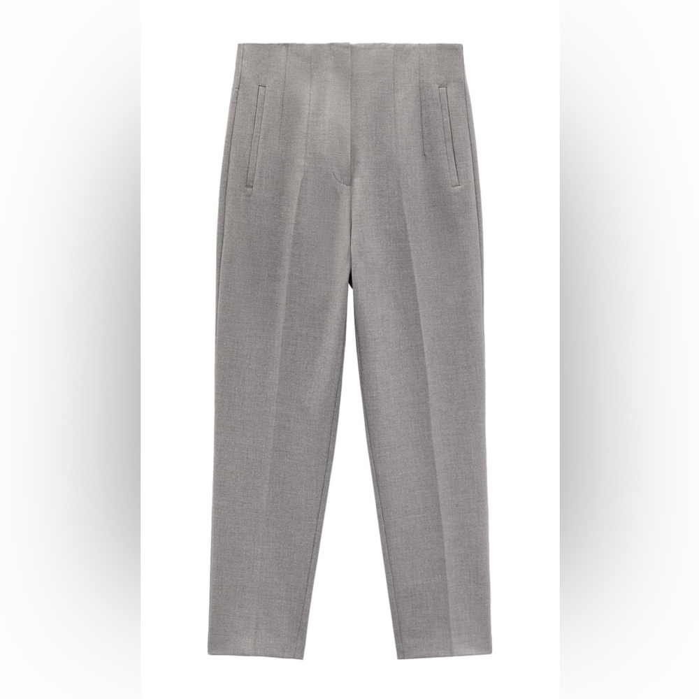 Zara High Waist Pants - Light Gray - 7102/562